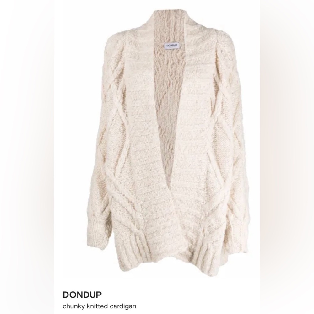 Dondup Cream Chunky Knitted Cardigan